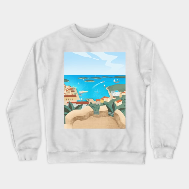 Hvar island Crewneck Sweatshirt by Petras